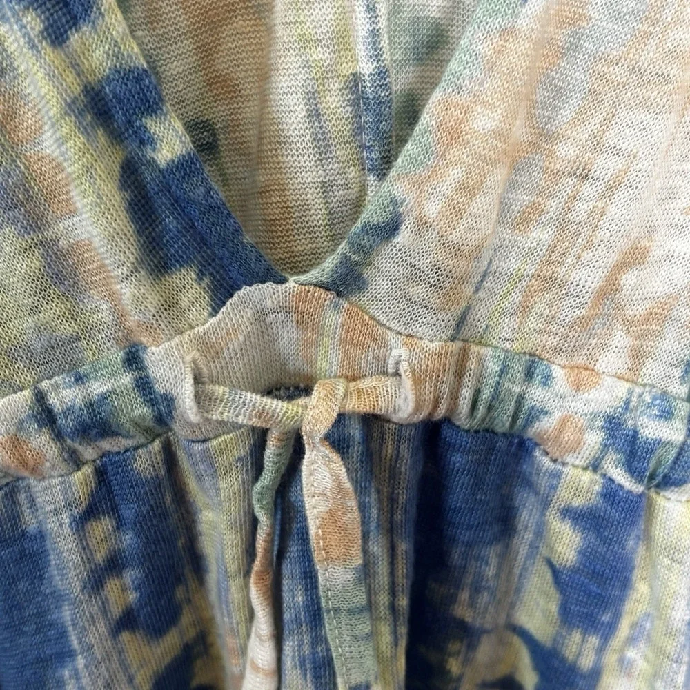 Cynthia Rowley Dress SM Kaftan Swim Suit Cover Up Tie-Dye Linen Beachy Resort